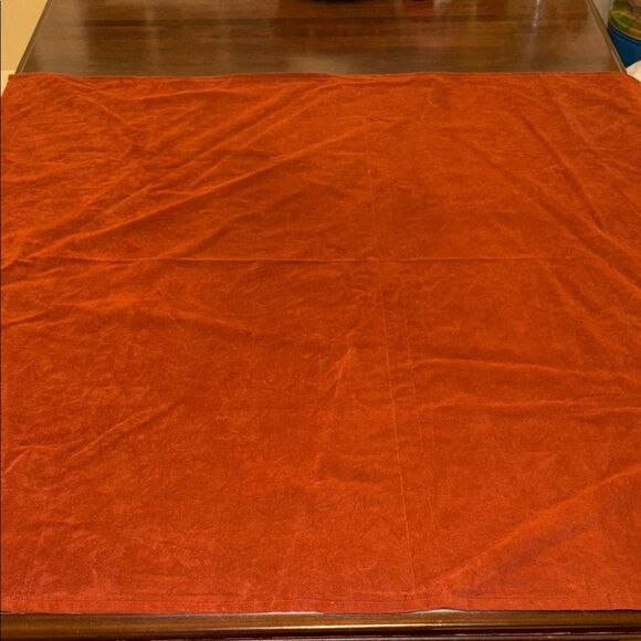 Elegant Rust Velour Tablecloth - Picture 1 of 5